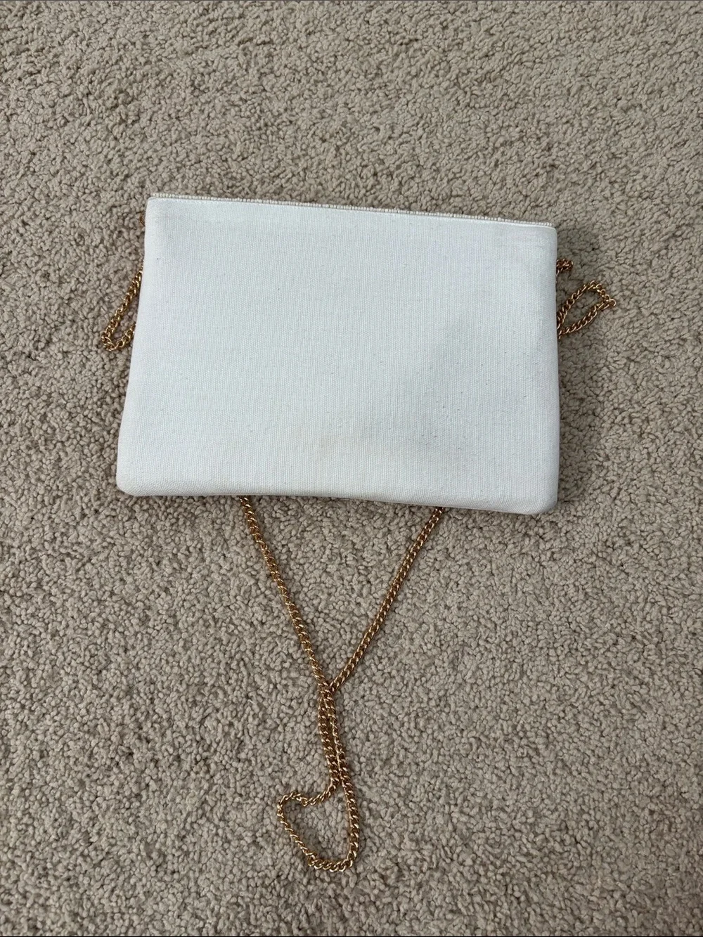 Beaded 'Happily Ever After' White Crossbody Clutch